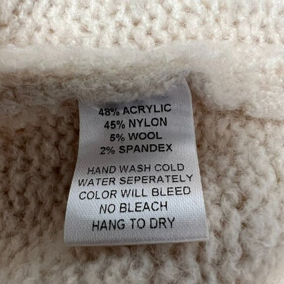 Reb. in J. Womens Cream Knitted Turtleneck Sweater Pullover Sweater Size Large - Picture 9 of 9